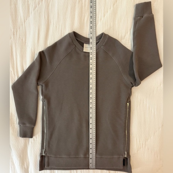 Varley Women’s Vine Side Zip Sweatshirt XS Taupe Brown Ribbed Pullover - Picture 10 of 10